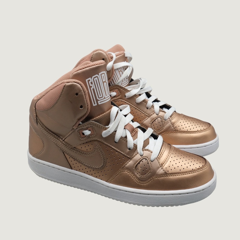Nike Son of Force High Top Sneakers 9 Rose Gold Metallic 616303-991 Retro